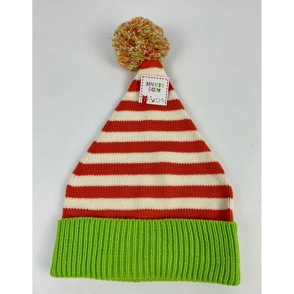 Pack of‎ 4 Kids Beanie Pom Winter Striped Hat Acrylic Colorful Warm Cute NEW